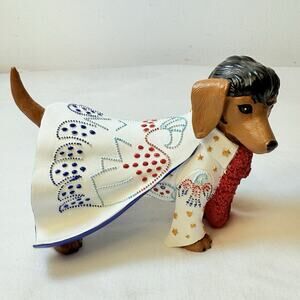 The Hamilton Collection Heartbreak Furr-Tel Elvis Paw-esley Dachshund Figurine